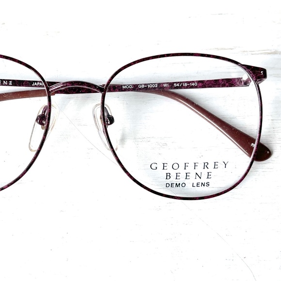 Geoffrey Beene MOD GB-1002 Wine Vintage 80s Low Profile Metal Eyeglasses Maroon